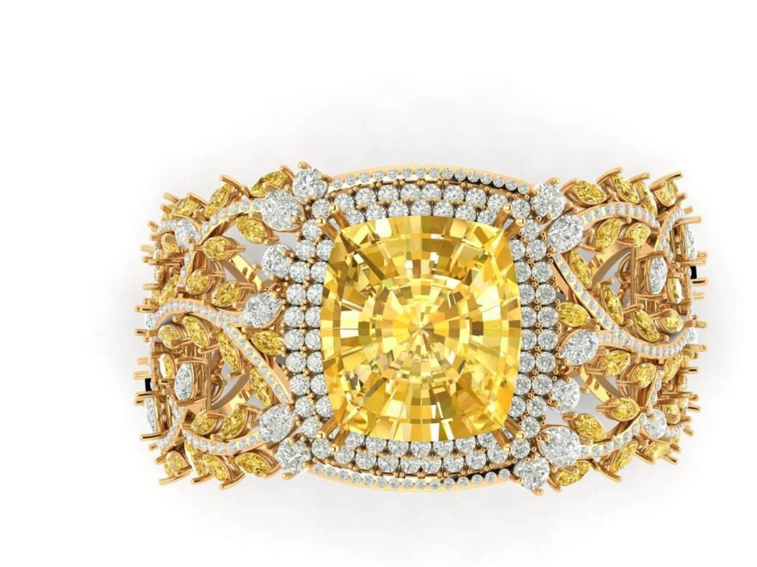 YELLOW SAPPHIRE CUFF